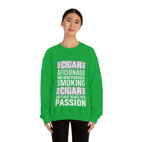 Cigare Aficionado One Who Pursues Smoking Cigare And Finer Things With Passion  Unisex Heavy Blend™ Crewneck Sweatshirt