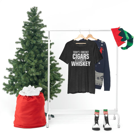 Today's Forecast Cigars With A Chance Of WhSkey Unisex Jersey Short Sleeve Tee