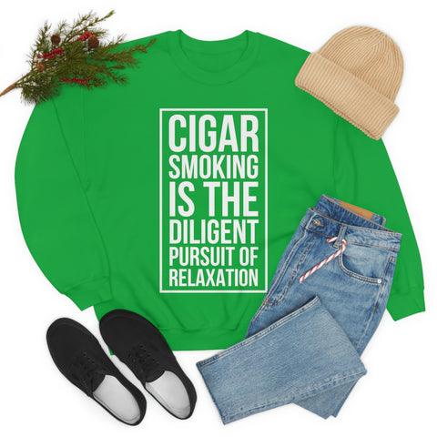 Unwind with Cigar Smoking Sweatshirt - Unisex Crewneck shirt