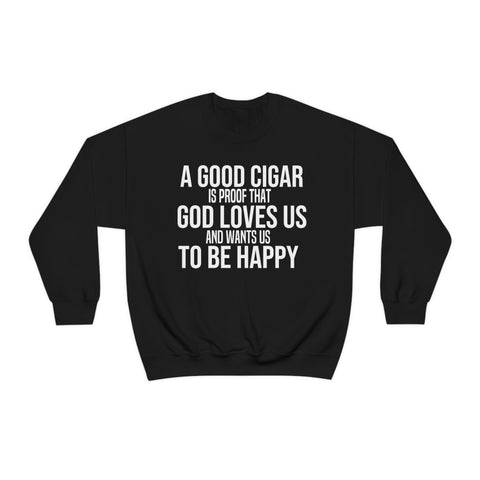 "Cigar Smoking Sweatshirt | Unisex Heavy Blend™ Crewneck top "