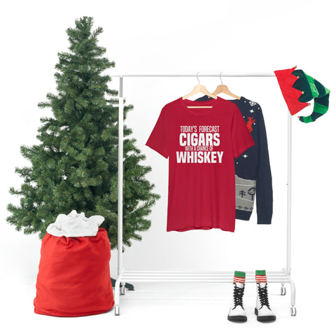 Today's Forecast Cigars With A Chance Of WhSkey Unisex Jersey Short Sleeve Tee