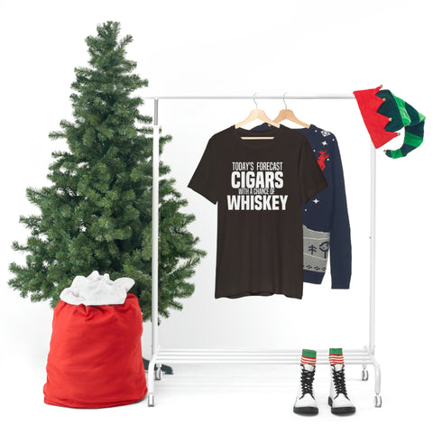 Today's Forecast Cigars With A Chance Of WhSkey Unisex Jersey Short Sleeve Tee