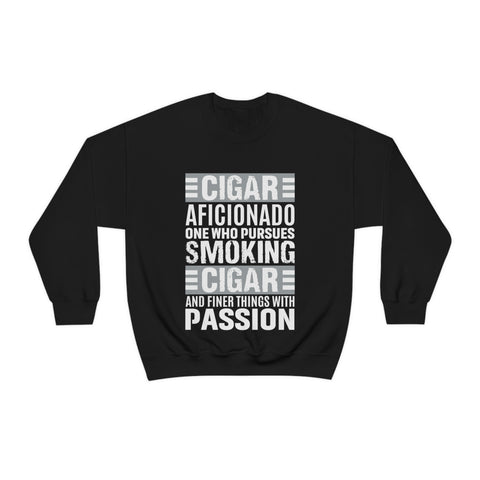 "Stay Cozy in Style with Our Cigare Aficionado Crewneck Sweatshirt
