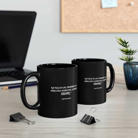 Embrace Your Love of Cigars with "My Rule of Life" Black Mug
